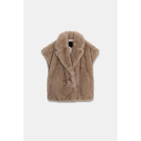 ZARA ZW COLLECTION LIMITED EDITION FAUX FUR VEST - Picture 1 of 8